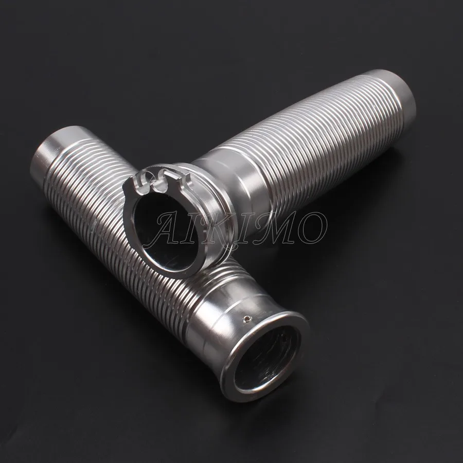 

1" Motorcycle Silver Aluminum Custom Non-Slip Handlebar Grips For Harley Sportster XL1200 883 Forty-Eight Softail Dyna Touring