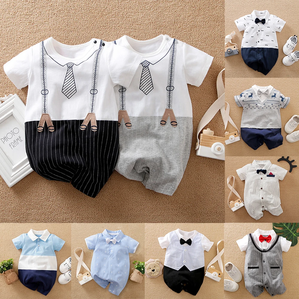 Malapina 2020 Summer Newborn Baby Boy Girl Clothes Onesie Romper Jumpsuit Infant Outfit with Bow Tie Unisex Costume | Мать и ребенок
