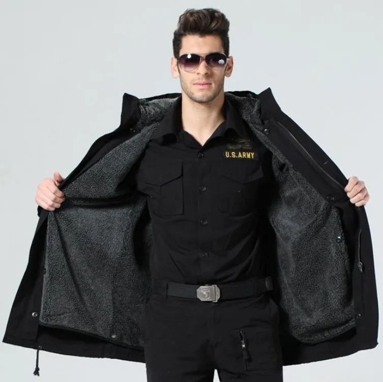 Куртка мужская зимняя хлопковая с капюшоном и флисовой подкладкой | Спорт