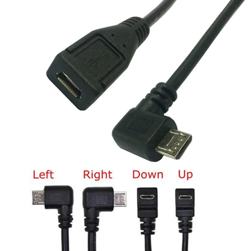 0 25 м 90 градусов Micro USB штекер-гнездо кабель удлинитель преобразователь адаптер |