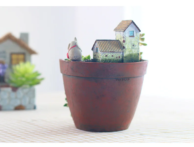 

Zakka Creative Fleshy Flowerpot Garden Retro Fleshy Plant Resin Decoration Personalized Micro Landscape Potted Ornaments
