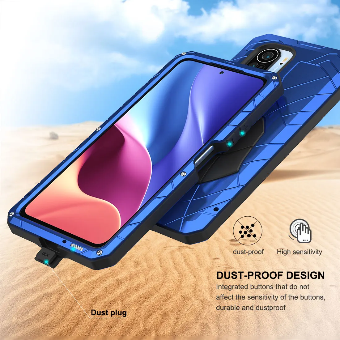 for xiaomi poco f3 redmi k40 case hard aluminum metal tempered glass screen protector heavy duty protection cover for redmi k40 free global shipping