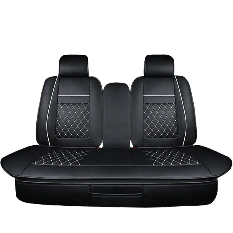 Black White Rear Аксессуары, чехол для автокресла, набор, чехлы для автосидений, подушка, кожа, универсальный чехол для автосидений, интерьер, автомобильный коврик, защита - Название цвета: Black White Rear