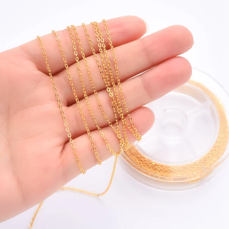

Link Chain Spool Bulk with 4mm Jump Ring and Lobster Clasps for Craft DIY Necklace Jewelry Making