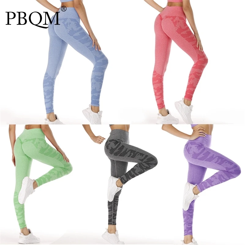 

PBQM 2021 fitness Women's tights Leggings sport female seamless yoga pants gym workout clothes breathable elasitic wasit 6T1571