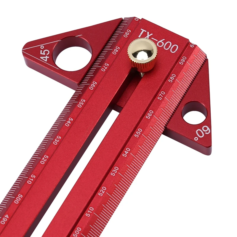 

Woodworking Angle Scribe Adjustable T-Shaped Scribe Multi-Function Scribe Aluminum Alloy Measuring Tool