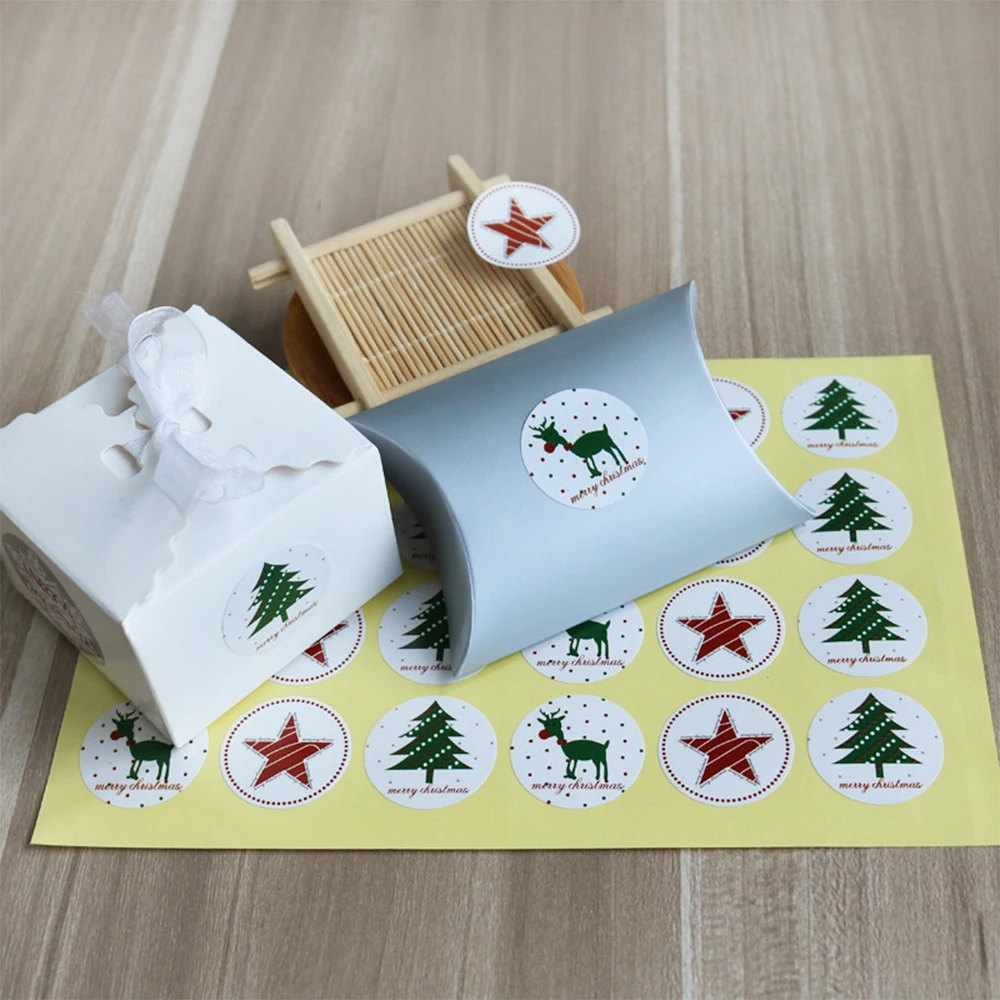 12 шт Рождественская елка олень звезда Ручная упаковка для торта уплотнительные