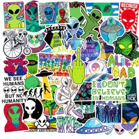 103050pcs ufo aliens waterproof stationery sticker pvc skateboard suitcase luggage laptop sticker for girl kid toy stickers