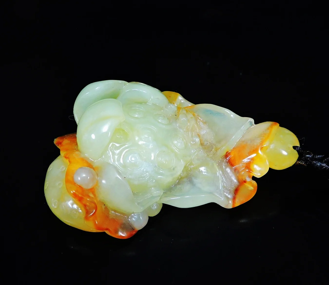 

Jade Jewelry Natural Jade Pendant Necklace Hand-Carved gold lotus flower Jadeite Necklace Pendant Gift No Treatment 919F