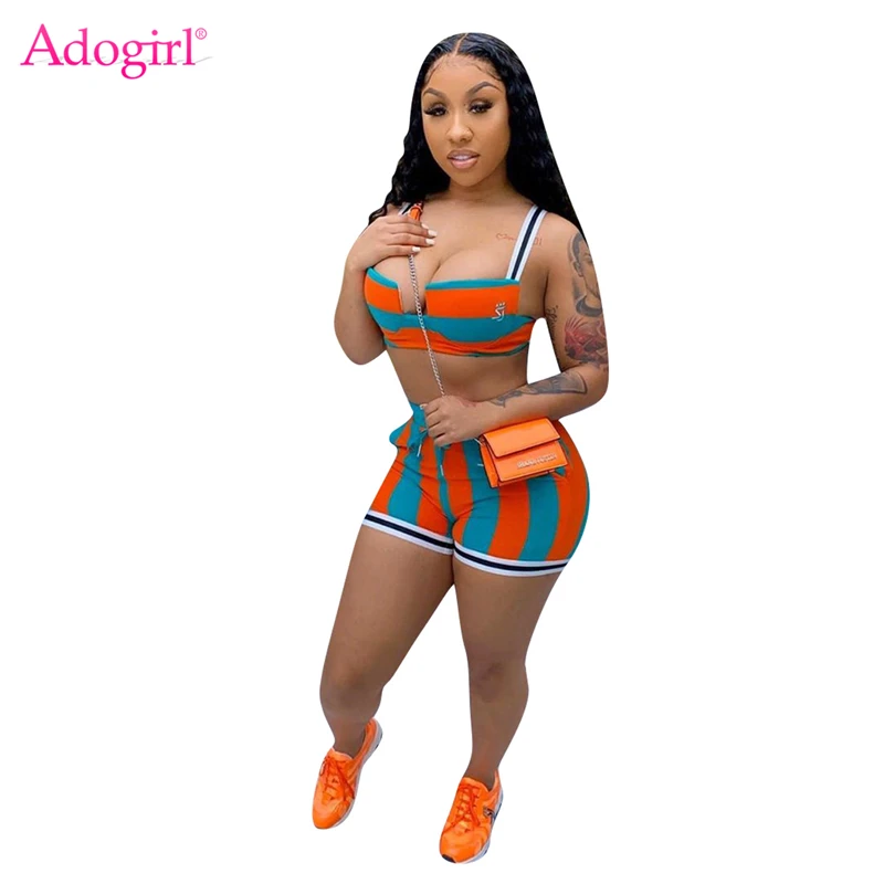 Adogirl женский полосатый комплект из двух предметов без бретелек с тонкими