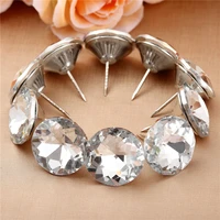10pcs 30mm dia diamond crystal glass upholstery nails button tacks studs pins dia sofa wall furniture decoration diy