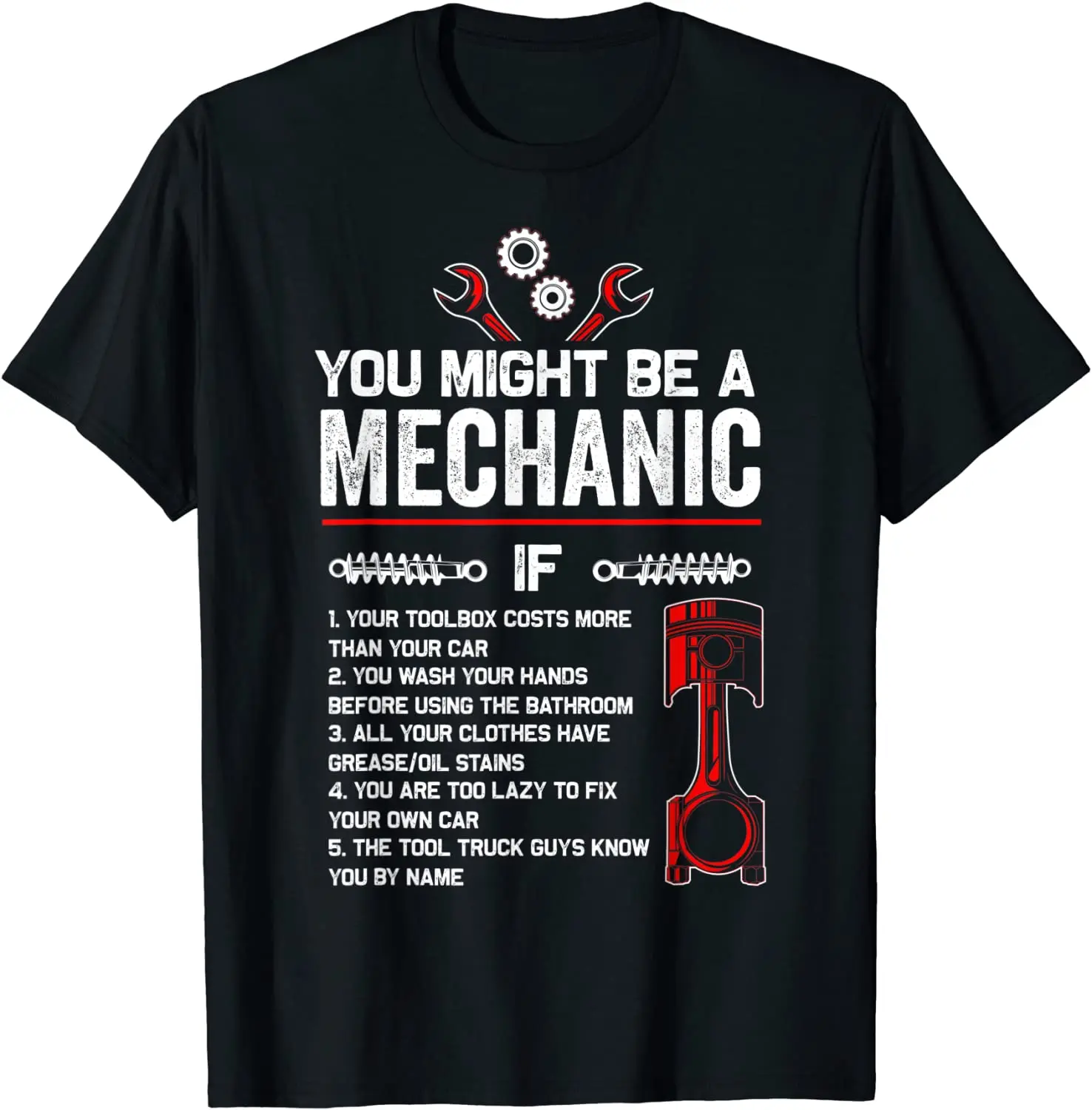 

You Might Be A Mechanic If Funny Mechanic Gifts For Men T-Shirt Cotton T Shirt for Men Custom Tops T Shirt Prevailing Casual