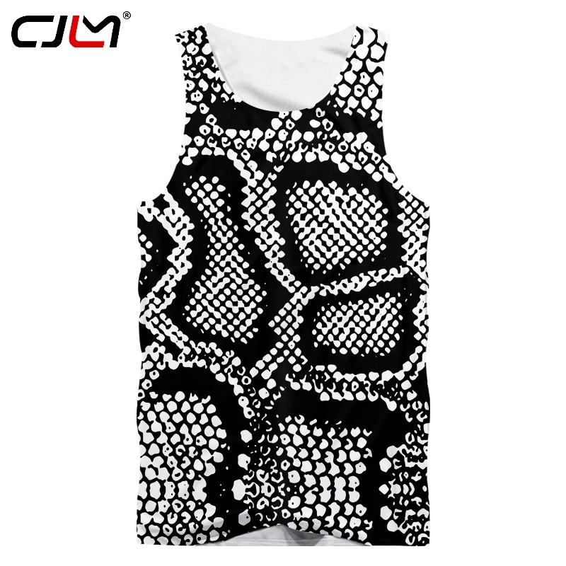 Майка CJLM Мужская с 3D-принтом змеиной кожи летняя большого размера без рукавов |