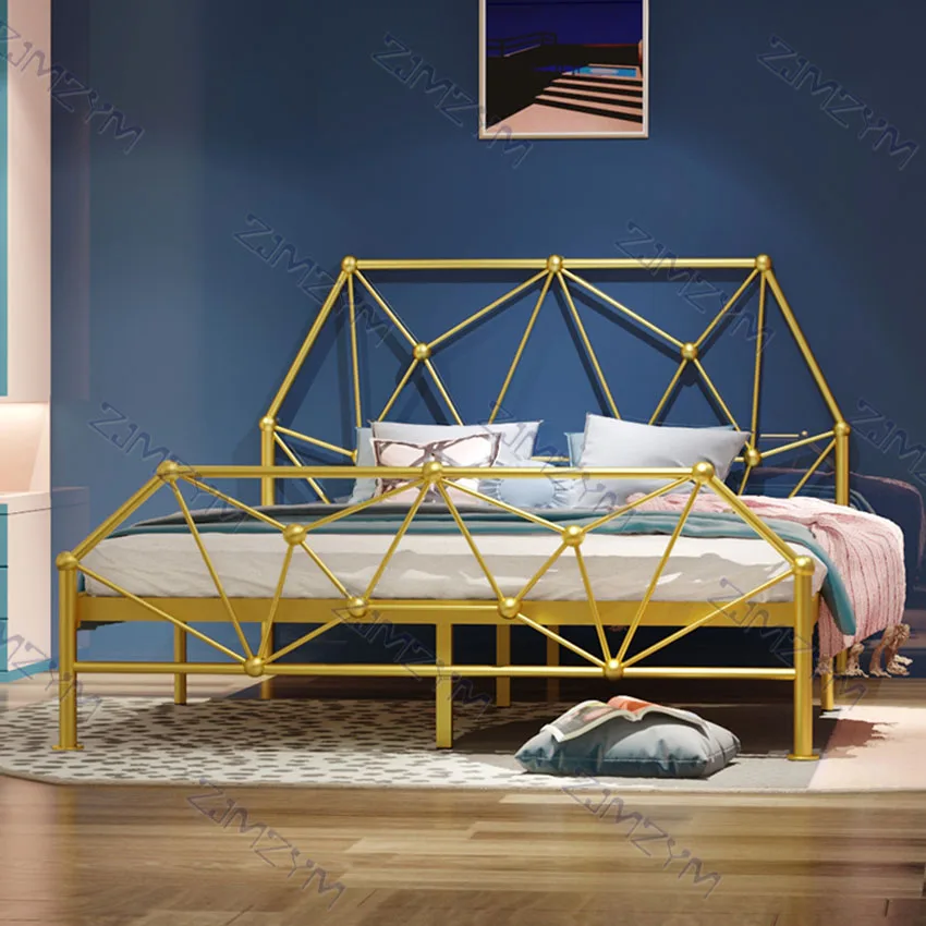 

Iron Bed Frame 150200CM Nordic Modern Simple Living Room Single Double Adult Teenage Children Iron Twin Bed Frame Stable Frame