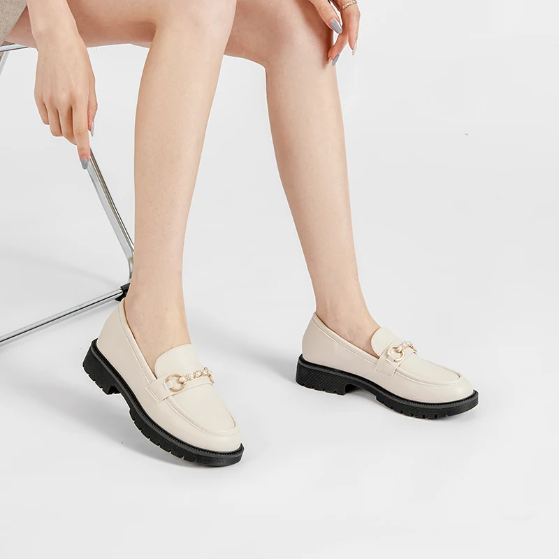 

DUSTO 2021 new autumn round head low heel women's shoes