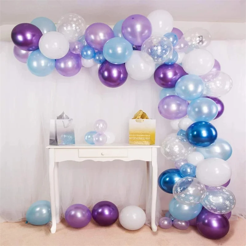 

1Set Snowflake Latex Ballon Garland Arch Kit Children's Ice Snow Princess Birthday Party Christmas Baby Shower Decoration Globos