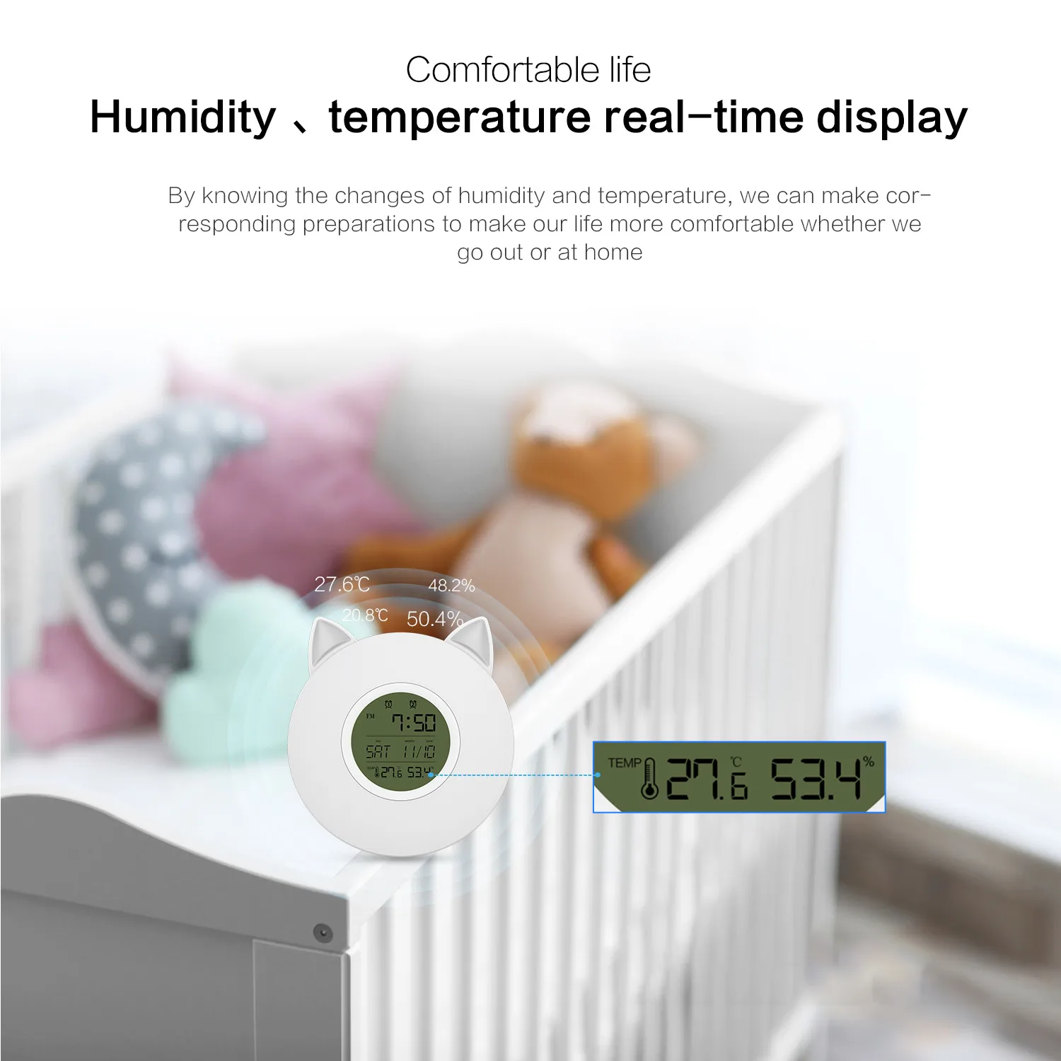 7 цветов умный Wake Up лампа для спальни ночной прикроватный Ночной свет Многофункциональный lcd Музыка FM радио будильник с термометром гигрометр