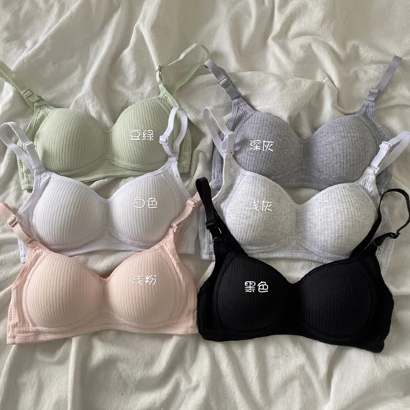 

Нижнее белье для девочек, женский тонкий бесшовный бюстгальтер без косточек с эффектом пуш-ап маленького размера, бюстгальтеры с красивой с...