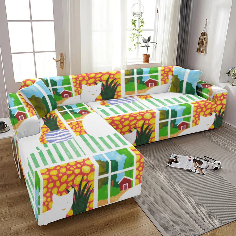 

Vintage Pineapple Sofa Cover Floral Plant Elastic Couch Slipcover for Living Room Corner Sofa Covers 23Styles 1-4 Seater Cojin