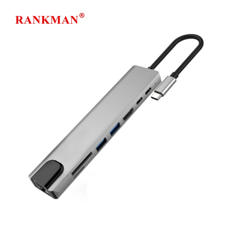 Док-станция Rankman usb-c/Ethernet RJ45 HDMI 4K USB 3 0 SD TF для MacBook Samsung S21 Dex Xiaomi 10 Nintendo PS5 |