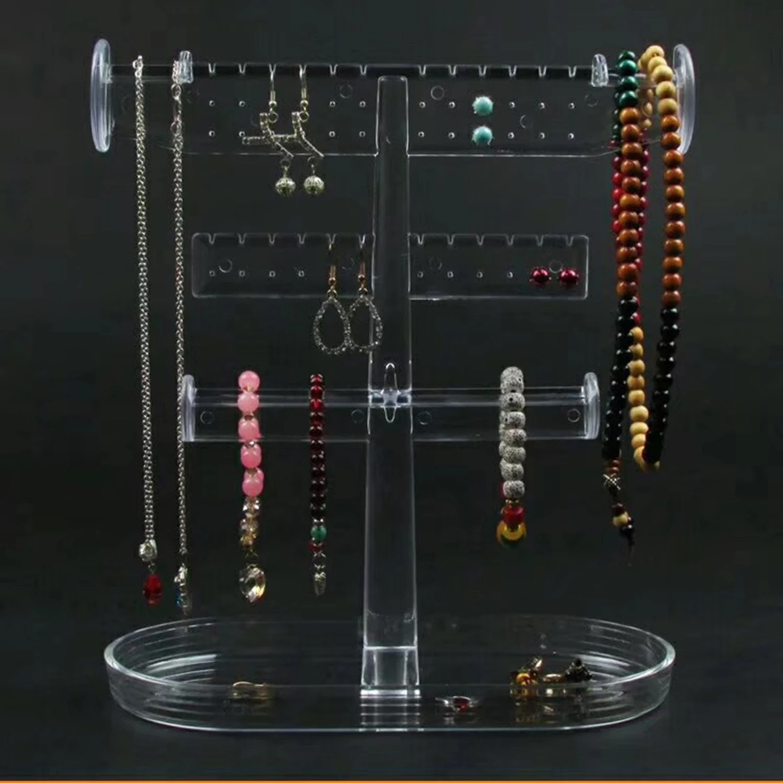 

Earrings Holder Rack 12 Grooves for Necklaces Display Ear Stud Bracelet