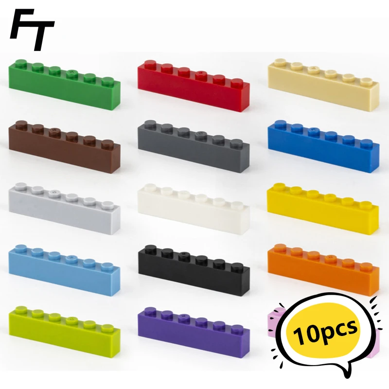 

10pcs Small Particle High Brick 1x6 DIY 3009 Building Blocks Compatible with Creative Gift MOC Blocks Castle Toys