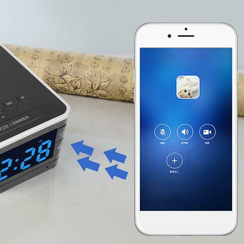 T8 Bluetooth динамик Повтор Будильник fm-радио с беспроводным зарядным устройством USB OTG
