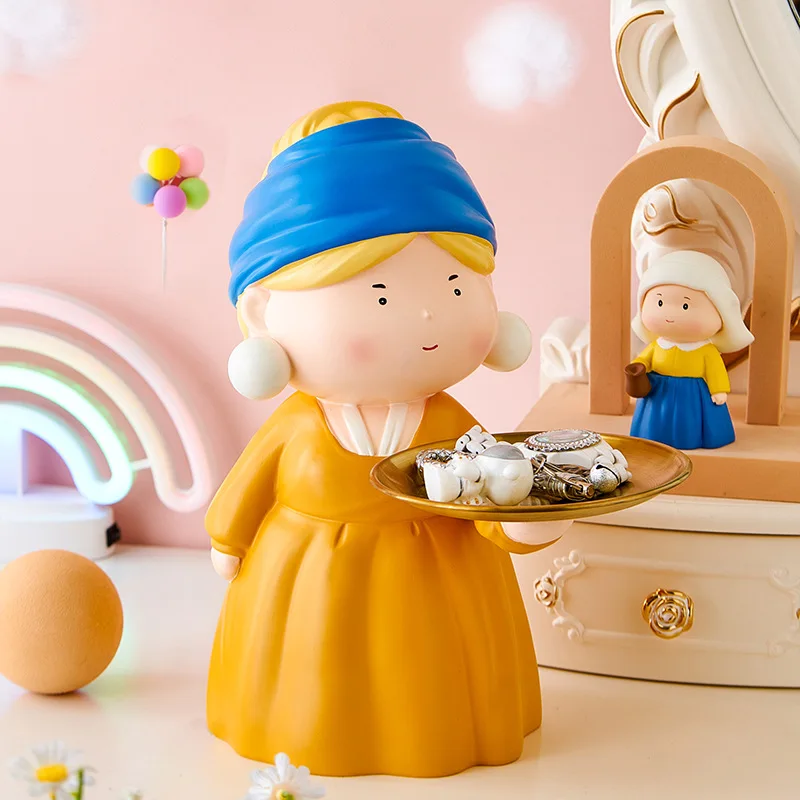

Creative artist tray snack key storage decoration living room tea table TV cabinet desktop decoration gift