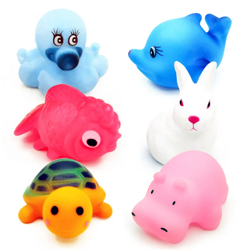 12 шт. детские смешанные животные плавательные водные игрушки для ванной мягкие