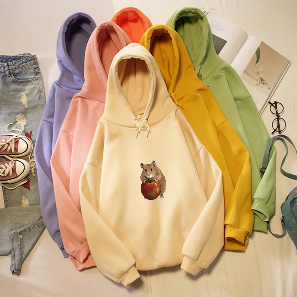 Harajuku Kawaii Cartoon Print Hoodies Women Plus Size Casual Pullover Hoodie Long Sleeve Sweatshirt Soft Sweetshirt for Girls