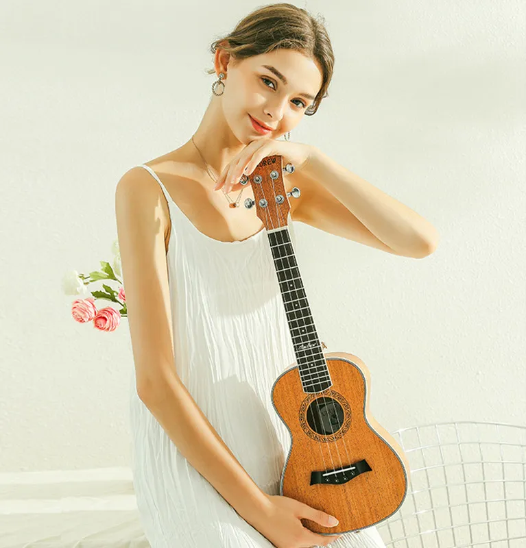 23 inches / 26 Mahogany Ukulele Guitar 4 Strings Hawaiian Musical Instruments | Спорт и развлечения