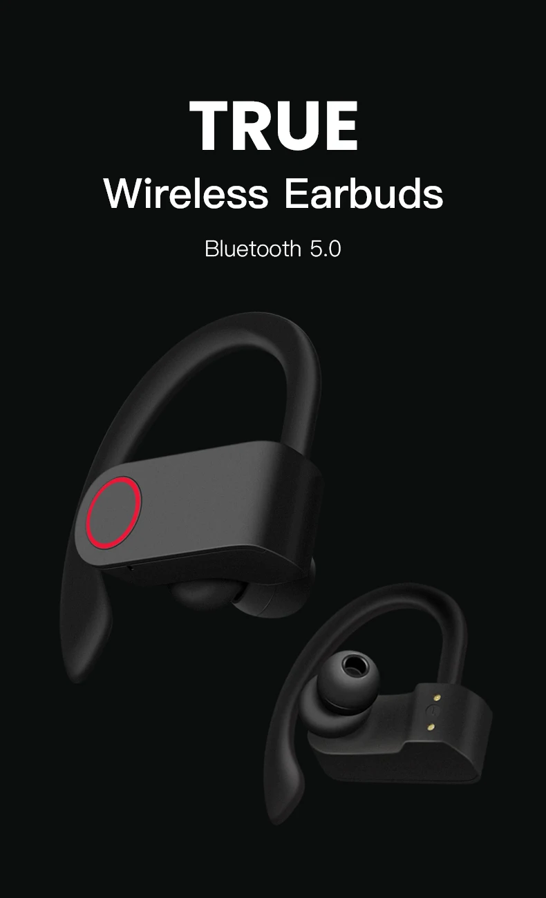 TWS Bluetooth 5,0 наушники A9 спортивные наушники с Ушные крючки Беспроводной наушники IPX7 Водонепроницаемый Hi-Fi стерео наушники бас гарнитура Шум шумоподавления