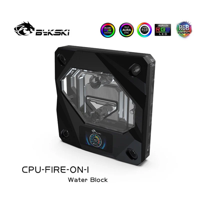Водяной блок Bykski CPU с OLED дисплеем температуры для INTEL LGA1150/1151/1155/1156 2011 X99Water Cooler A RGB /