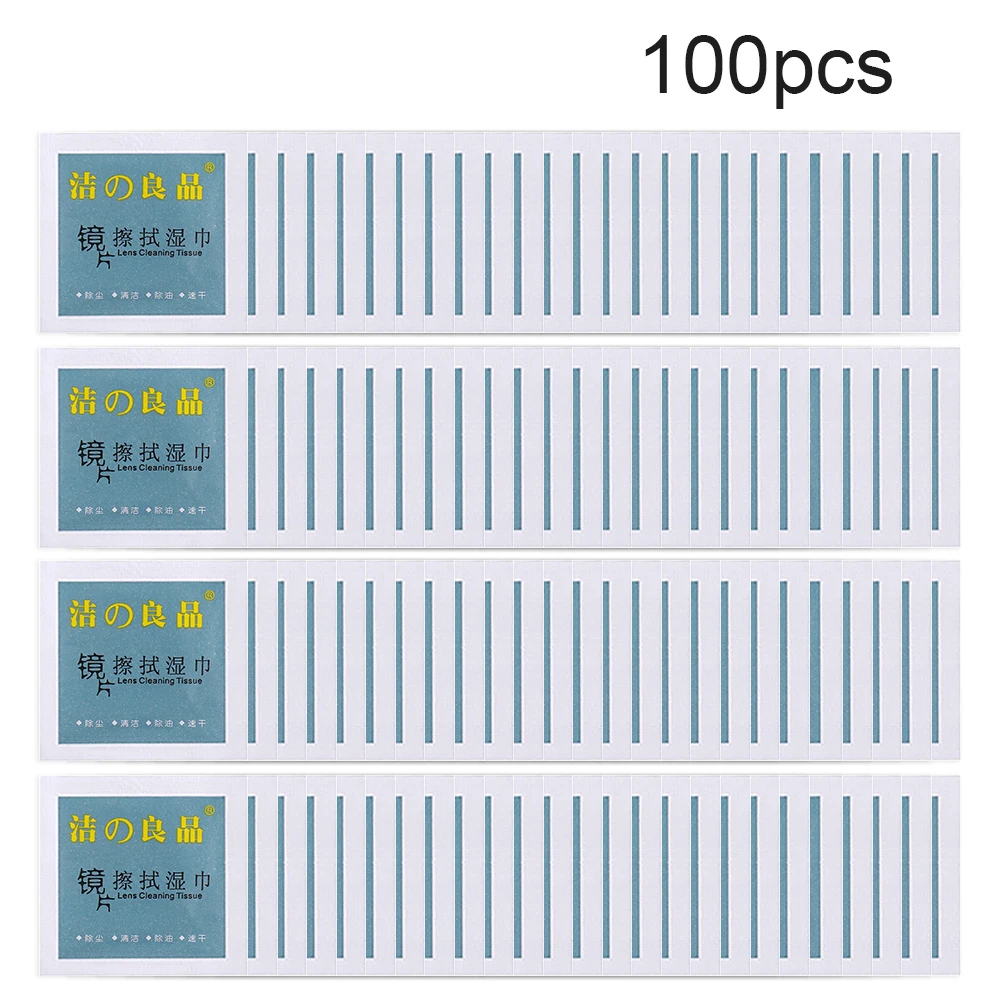 100 шт. очки чистящая ткань одноразовые Бумага влажные салфетки Портативный
