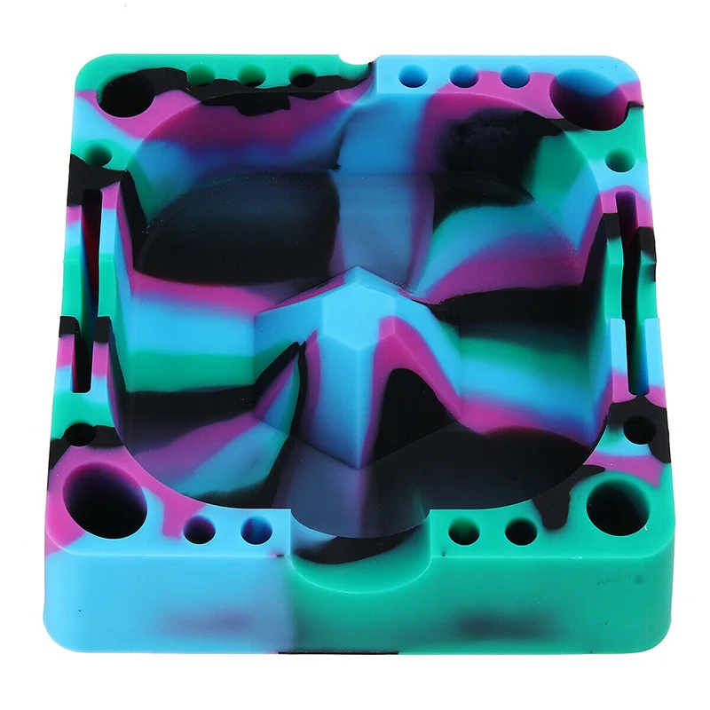 Newly Multifunctional Environmental Protection Silicone Ashtray Square Portable Desktop MK | Дом и сад