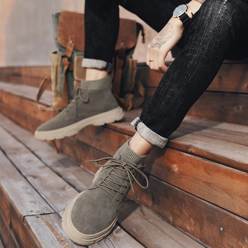 

2020 Men Winter Boots Genuine Leather Sneakers For Man Snow Shoes Warm Outdoor Ankle Boots Classic Hiking Footwear