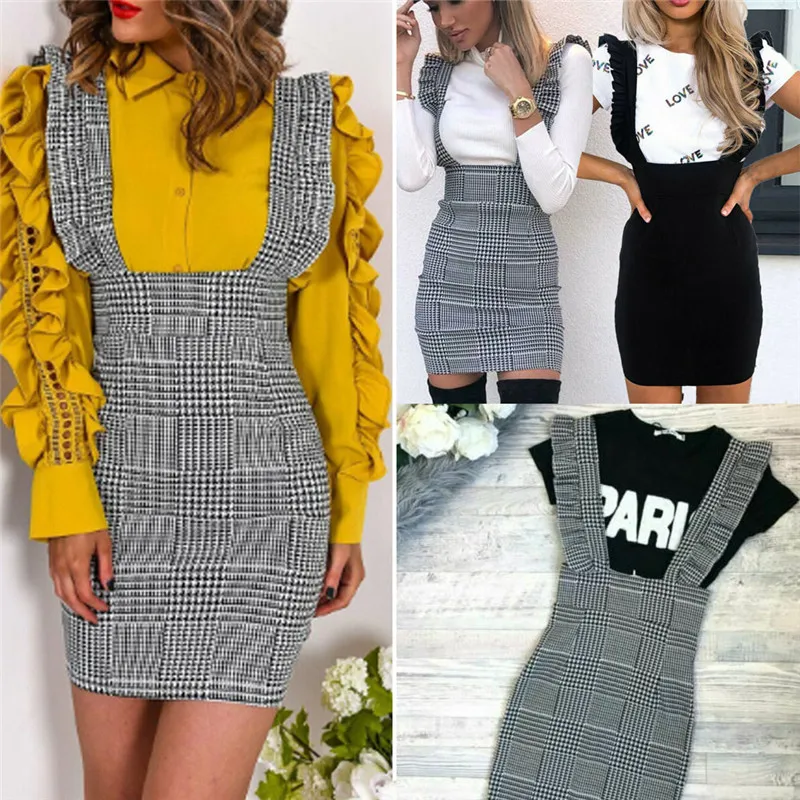 Женская летняя облегающая юбка с оборками приталенная на бретелях высокой