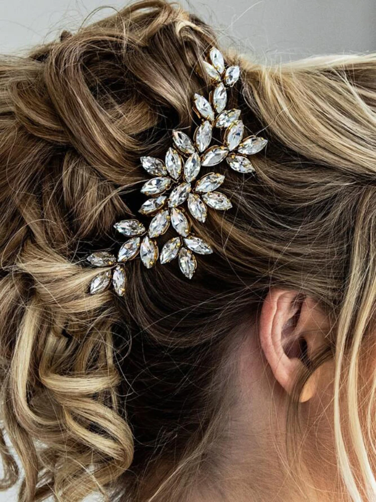 Женский цветочный головной убор золотистый серебристый свадебный аксессуар для