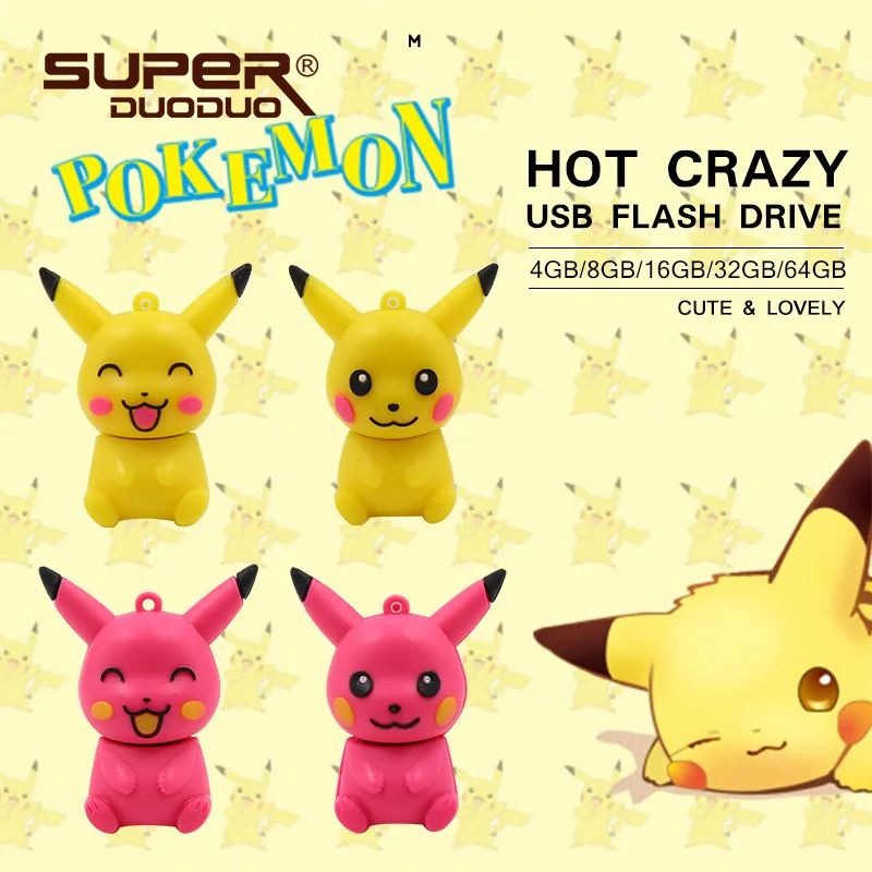 Usb флеш-накопитель 128 ГБ шариковая ручка эльфа 64 Гб pokemon Pikachu pendrive 32 ГБ 16 ГБ 8 ГБ 4 ГБ usb memory stick usb 2,0