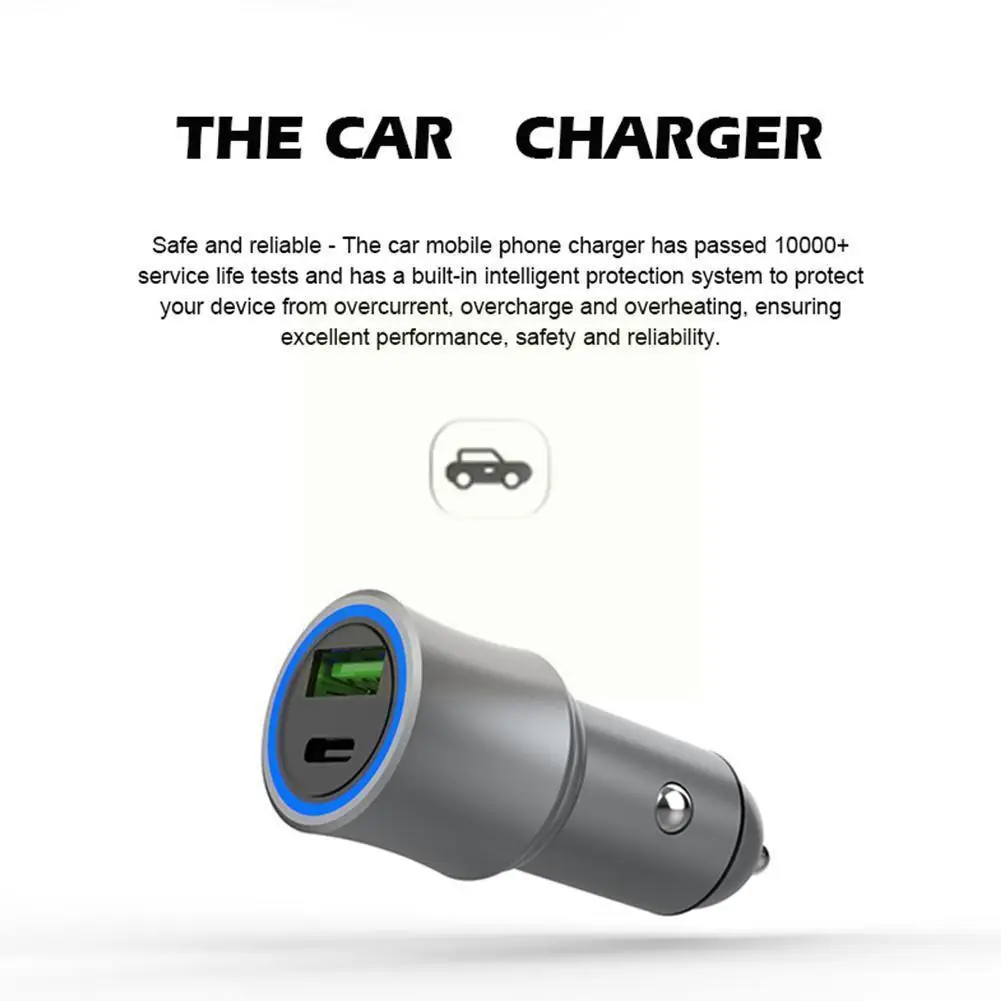 

Автомобильное зарядное устройство с двумя портами Usb Type-C, 45 Вт