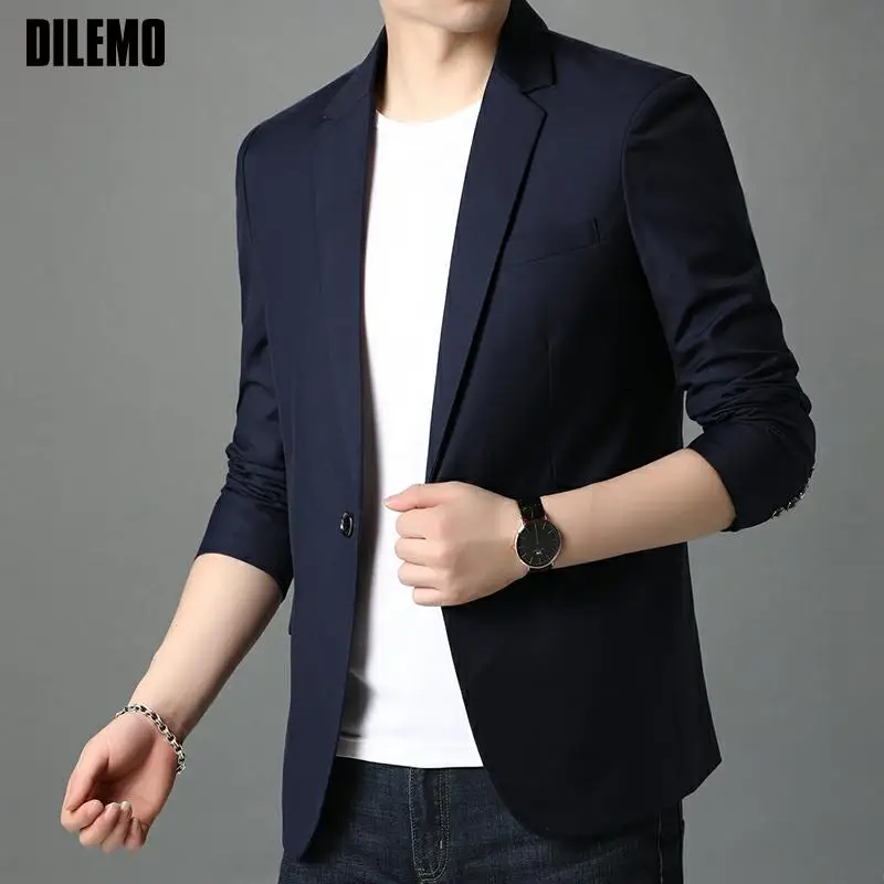 

Top Quality New Designer Brand Business Casual Fashion Slim Fit Party Blazers Jackets For Men One Button Suit Coat Men Clothing