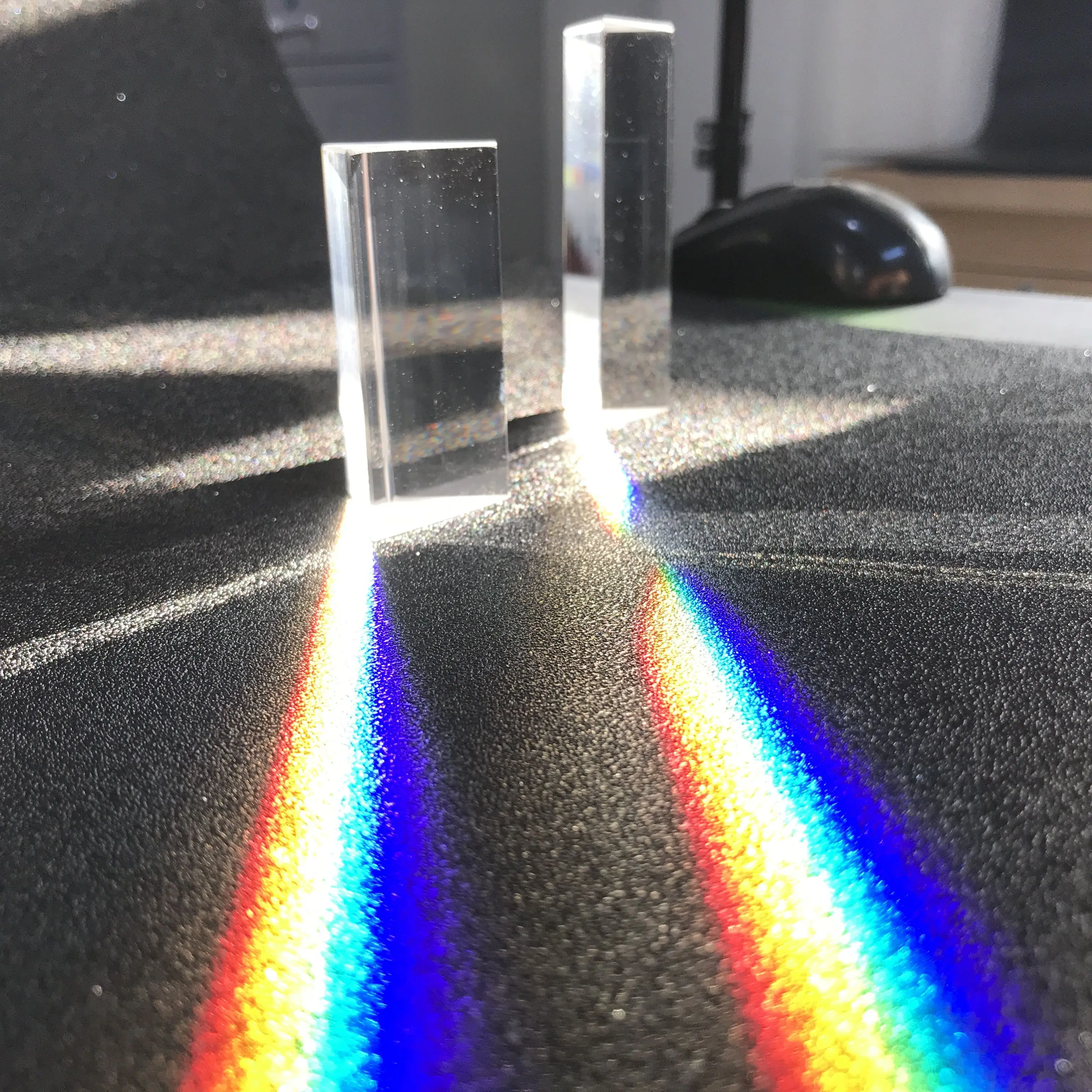 

25*25*80MM Triangular Prism BK7 Optical Glass Physics Teaching Refracted Light Spectrum Children Present
