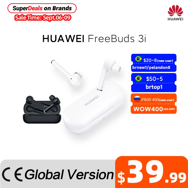 В наличии глобальная версия Huawei FreeBuds 3i 3 я наушники-вкладыши TWS с беспроводного