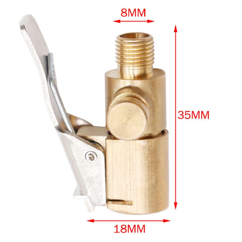 1pcs Portable Deflatable Car Brass 8mm Tire Wheel Air Chuck Pump Valve Clip Clamp Connector Adapter Auto Accessories Tyre |