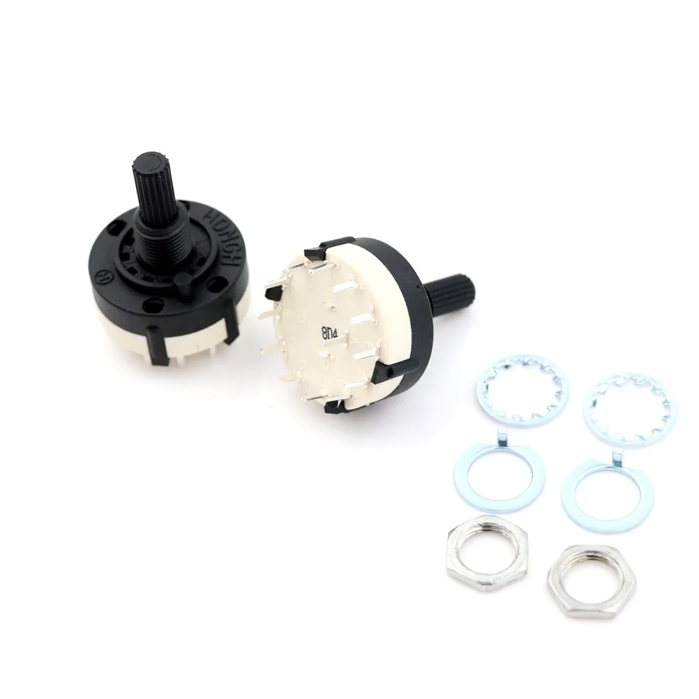 

2PCS Metal Plastic RS26 1 Pole Position 12Selectable Band Rotary Channel Selector Switch Single Deck Rotary Switch Band Selector