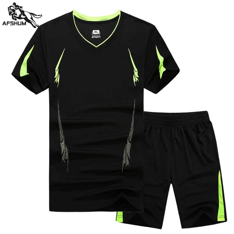 

Tracksuit men Set 6XL 7XL 8XL 9XL Men's 2 pieces Sets Summer New casual Clothing Fitness Tracksuits Breathable Short Sleeve Set