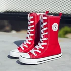 Весна-лето 2019, детская парусиновая обувь для мальчиков и девочек, джинсовая обувь, детская обувь с высоким вырезом, ботинки до щиколотки на шнуровке от 4 до 14 лет