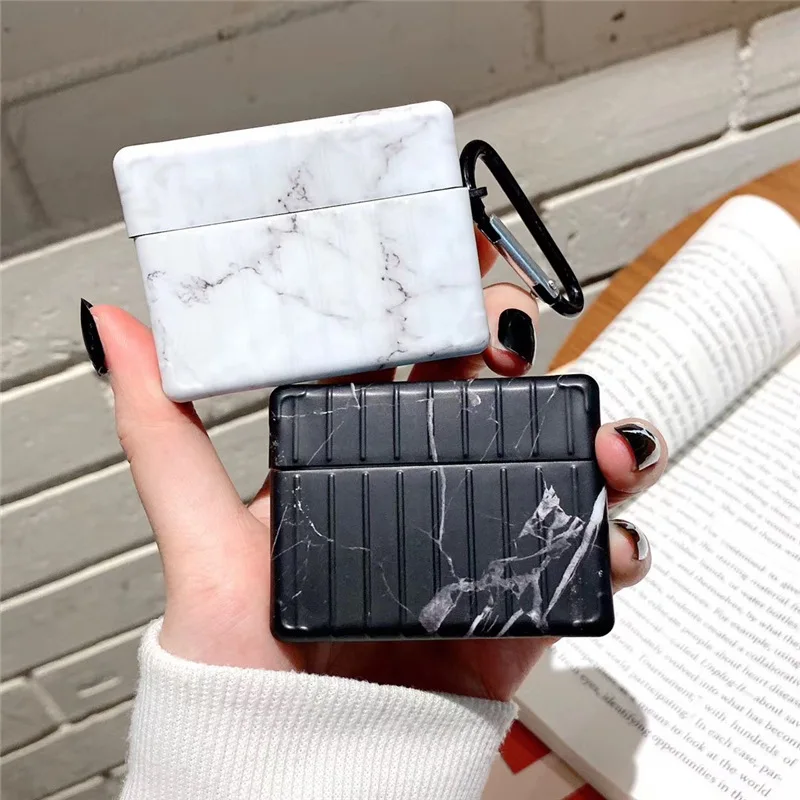 

For Airpods Case,3D Marble Suitcase Case For Airpods 1/2 Case Soft Silicone Earphone Cover Case For Airpods Pro Case For Kids