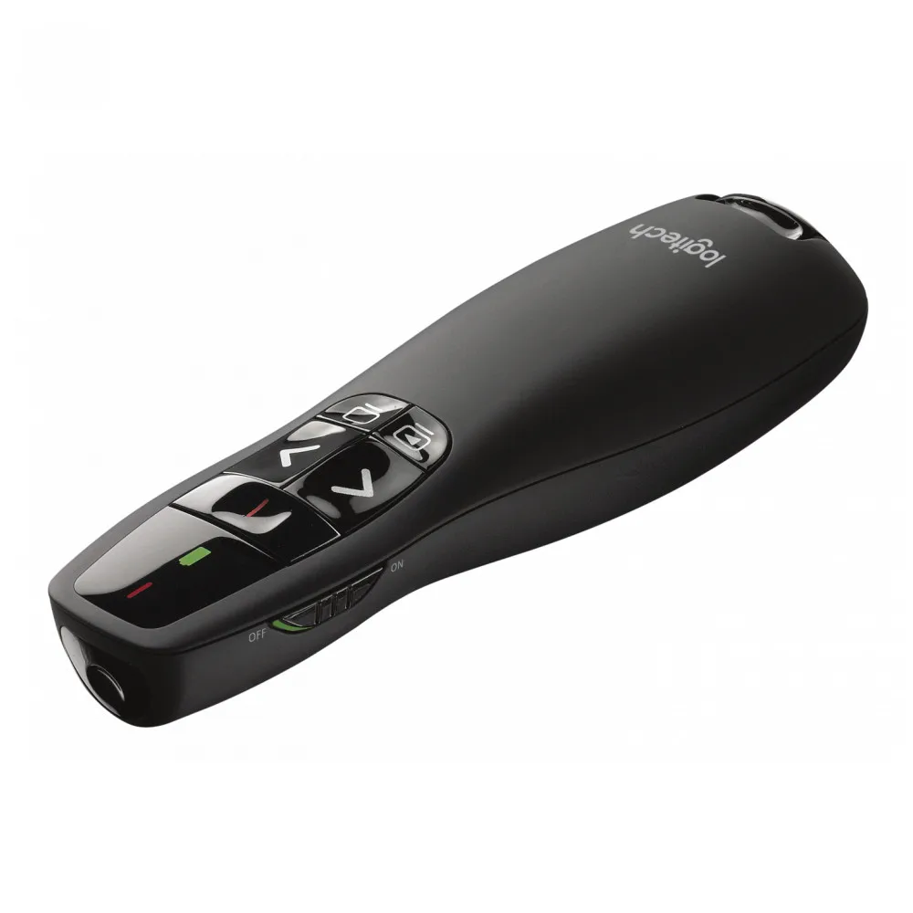 Презентер лазерная указка Logitech R400 (черный 2.4 GHz 2 батареи типа AAA футляр для