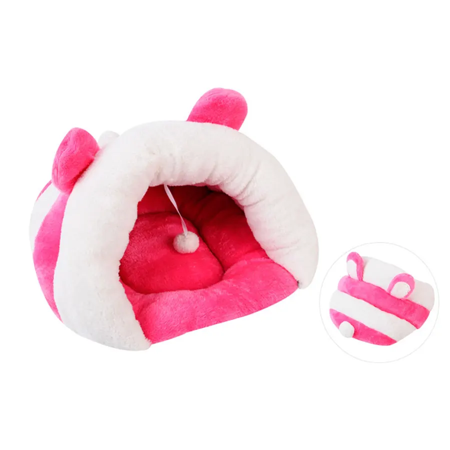 Тапочки стильная кровать для кошек с помпоном зимние теплые милые домашние